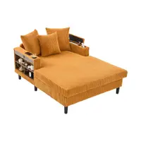 Chaise-longue multifuncțională din cord, Galben muștar | Aosom Romania