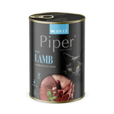 Hrana umeda pentru pisici PIPER CAT, miel, conserva 400g