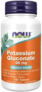 Potassium Gluconate, 99 mg, 100 tablete, Now