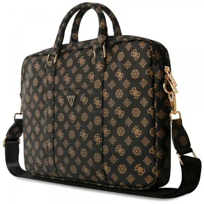 Geanta Guess Peony Triangle Logo pentru Laptop 16inch, Neagra