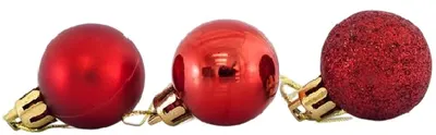 Jucării de brad Eurolamp - Bile, 24 buc, 3 cm, roşu