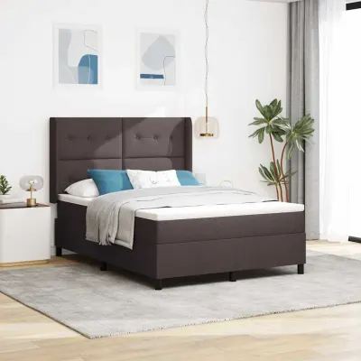 vidaXL Pat cu arc LED cu headboard Maro închis 160 x 200 cm țesătură