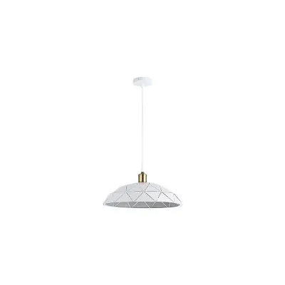 Lustra tip pendul, model Dalia, stil vintage, protectie IP20, E27, abajur 38.5 cm, alb