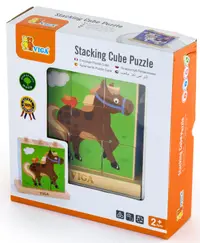 Puzzle educațional cu cuburi Viga - Pets, 9 piese