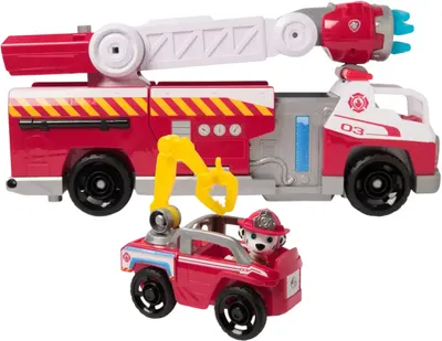 Set de joacă Spin Master Paw Patrol - Mașina de pompieri a lui Marshall cu reîncărcare rapidă