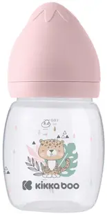Biberon cu gât larg KikkaBoo Clouds - Savanna, 180 ml, Pink