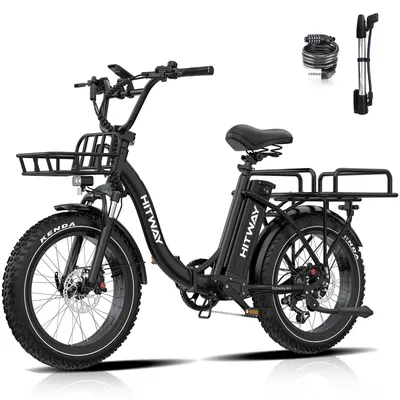 Bicicletă electrică cargo pliabilă 20x4.0 Fat Bike, baterie 1296Wh