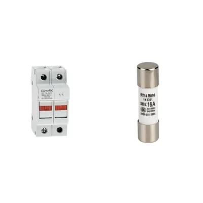 Pachet de Protectie Esentiala pentru Circuite Electrice: Soclu Siguranta Fuzibila 10x38 2P 32A + Siguranta Fuzibila 10x38 10A