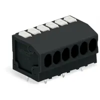 THR PCB terminal block; push-button; 1.5 mm²; Pin spacing 3.5 mm; 4-pole; Push-in CAGE CLAMP®; 1,50 mm²; black