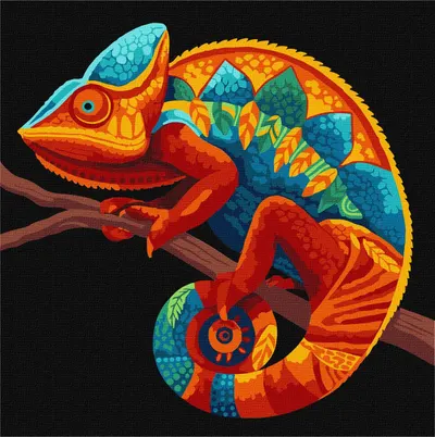 Set de pictură după numere Ideyka - Cameleon, 30 x 30 cm
