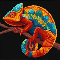Set de pictură după numere Ideyka - Cameleon, 30 x 30 cm