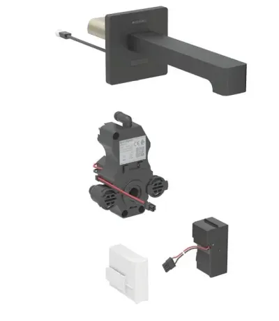 Baterie electronica de lavoar incastrata, alimentare retea, easy to clean, negru mat, Geberit Brenta