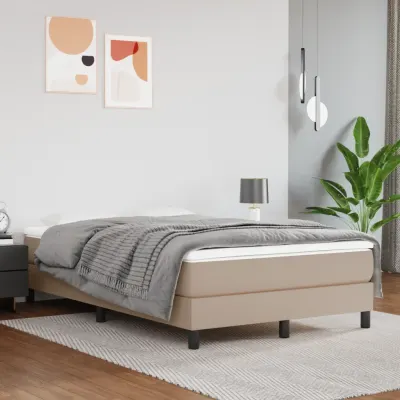 vidaXL Saltea cu arcuri buzunar, fermitate medie, cappuccino, 120x200x20 cm, piele eco