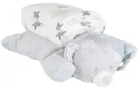 Pătură pentru bebeluși cu pernă Cangaroo - Sleepy Bear, 90 х 75 cm, gri