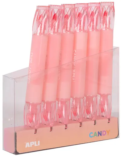 Textmarker cu doua capete APLI Candy - Roz neon