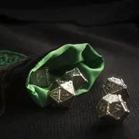 Saculet de zaruri - Velur - Negru & Verde