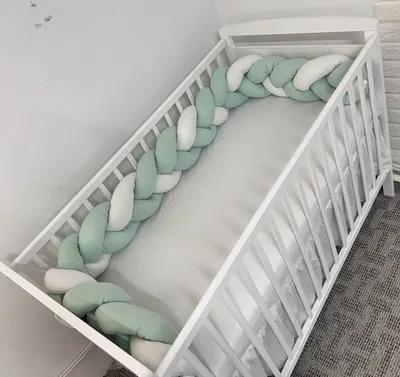 Aparatoare impletita in 3 din bumbac, lungime 240 cm Verde Menta Pal