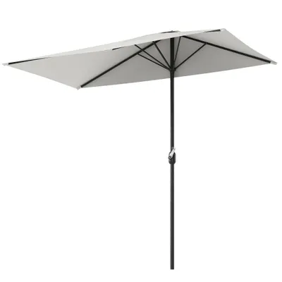 Outsunny Umbrar de Perete Semicircular cu Manivelă, Design Compact pentru Terase și Balcoane, Crem | Aosom Romania