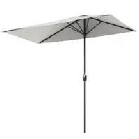 Outsunny Umbrar de Perete Semicircular cu Manivelă, Design Compact pentru Terase și Balcoane, Crem | Aosom Romania