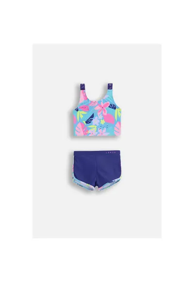 Costum de baie din doua piese cu imprimeu tropical