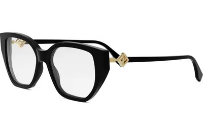 FENDI Diamonds Black Rectangular Eyeglasses