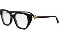 FENDI Diamonds Black Rectangular Eyeglasses