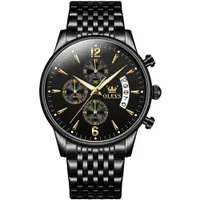 Ceas barbati Nibosi Quartz Cronograf Analog Business Casual Fashion Negru