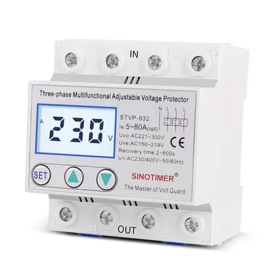 Releu TRIFAZIC siguranta digitala de protectie tensiune 380V 80A recuperare automata STVP-932-80A
