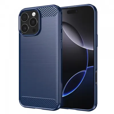 Husa pentru Apple iPhone 16 Pro Max, Techsuit, Carbon, Albastra