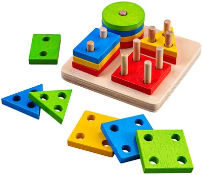 Jucarie de sortat din lemn Bigjigs - Cu forme geometrice
