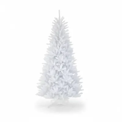 Brad Artificial Alb Deluxe, inaltime 220 cm, 89 ramuri, coroana bogata, 536 ace, baza 138 cm