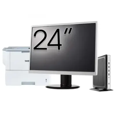 Pachet PC refurbished HP T630 Thin Client, AMD GX-420GI 2.00GHz, 8GB DDR4, 32GB SSD Flash + Monitor 24" & Imprimanta Brother HL-L6300DW