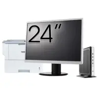 Pachet PC refurbished HP T630 Thin Client, AMD GX-420GI 2.00GHz, 8GB DDR4, 32GB SSD Flash + Monitor 24" & Imprimanta Brother HL-L6300DW