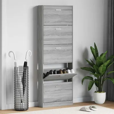 vidaXL Pantofar, gri sonoma, 59x17x169 cm, lemn prelucrat