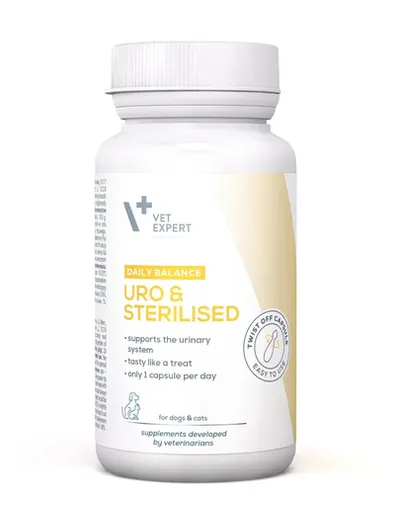 VET EXPERT Daily Balance Uro and Sterilized suport sistem urinar câini și pisici 30 capsule