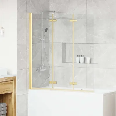 vidaXL Cabină de duș pliabilă Auriu 130 x 138 cm