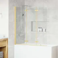 vidaXL Cabină de duș pliabilă Auriu 130 x 138 cm