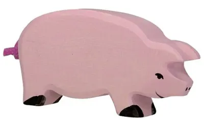 Figurină din lemn Holztiger - Porc