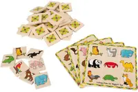 Joc din lemn Bigjigs - Loto, cu animale