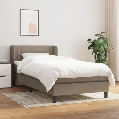 Gossi pat box spring cu saltea, gri taupe, 90x200 cm, textil