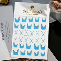 Abtibilduri unghii Marquise, STICKER60, Albastru/Argintiu