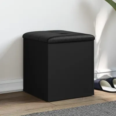 vidaXL Bancă de pantofi, negru, 42x42x45 cm, lemn prelucrat