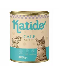 KATIDO Adult Cat Veal 400 g hrană pisici cu vițel și ulei de somon