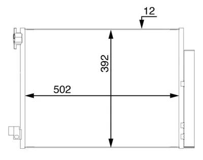 Condensator Climatizare (cu Uscator) Potrivit Dacia Dokker, Dokker Minivan, Duster, Duster Suv, Lodgy, Logan Ii, Logan Mcv Ii, Sandero Ii; Renault Arkana I, Captur I, Clio Iv, Clio Iv Hatchback 0.9-El