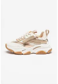 Pantofi sport Possesion din plasa cu garnituri de piele ecologica - Alb optic/Auriu rose/Caramel