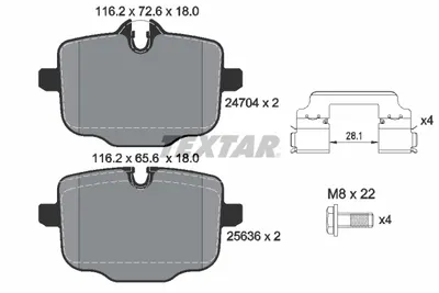 Set placute frana Spate potrivit BMW 5 (G30, F90), 5 (G31), 6 GRAN TURISMO (G32), 7 (G11, G12), 8 (G14, F91), 8 (G15, F92), 8 GRAN COUPE (G16, F93), IX (I20), X3 (G01) 1.6-Electric 07.15