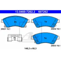 Set placute frana, frana disc ATE 13.0460-7262.2