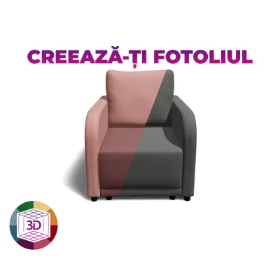 Fotoliu BERNA S cu arcuri, 80x100x95 cm, Configurator 3D