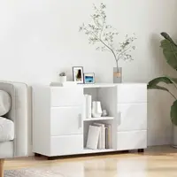 vidaXL Bufet FLORIN 88,5 x 30,5 x 55,5 cm Alb lucios Lemn prelucrat