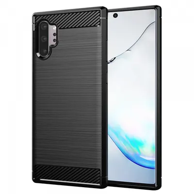 Husa pentru Samsung Galaxy Note 10+ 5G N976 / Note 10+ N975, Techsuit, Carbon, Neagra
